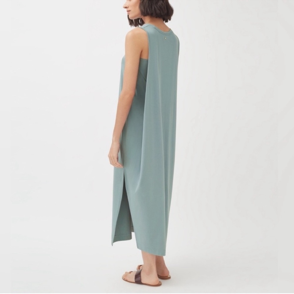 Cuyana Sleeveless Seafoam Green Drape Back Dress Size Medium - Picture 12 of 13